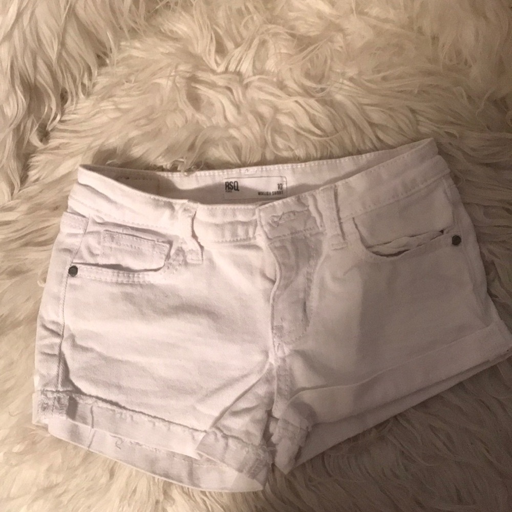 White denim shorts